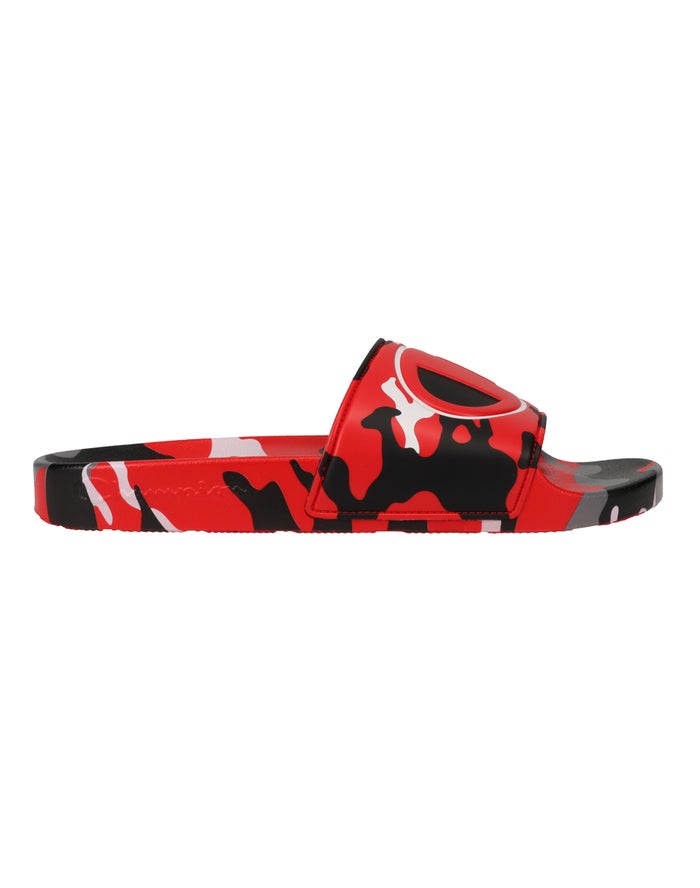 Champion Mens Slides NZ - Camo Red/Black ( 8629-ZMDQL )